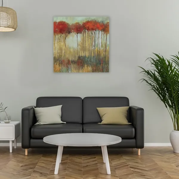 Canvas Art-Kirkland's Home In The Middle Of A Forest Giclee Canvas Art Print Red/White/Green/Gray
