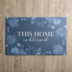 Kitchen & Floor Mats-Kirkland's Home Indigo Floral Blessed Kitchen Mat Blue