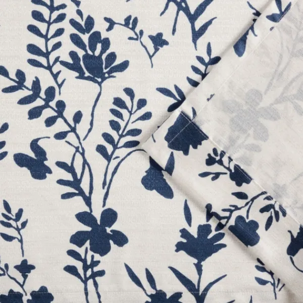 Curtains & Drapes-Kirkland's Home Indigo Floral 2-Pc. Curtain Panel Set, 84 In. Blue/White