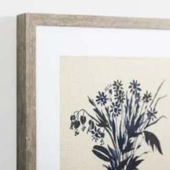 Framed Art-Kirkland's Home Indigo Floral Vase Ii Framed Art Print Blue