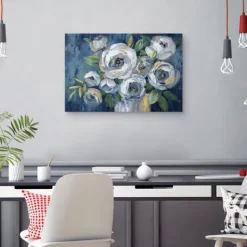 Canvas Art-Kirkland's Home Indigo Touch Of Gold Canvas Art Print, 36X24 In. Blue