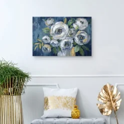 Canvas Art-Kirkland's Home Indigo Touch Of Gold Canvas Art Print, 36X24 In. Blue