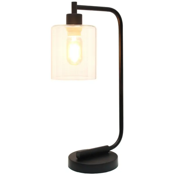 Table Lamps-Kirkland's Home Industrial Black Iron Desk Lamp Clear
