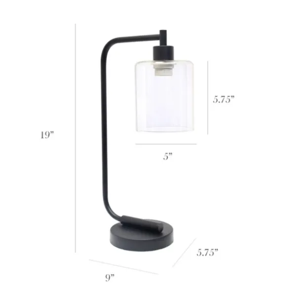 Table Lamps-Kirkland's Home Industrial Black Iron Desk Lamp Clear