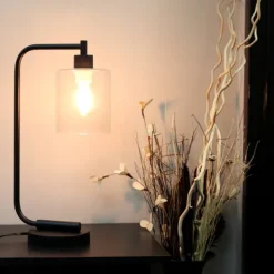 Table Lamps-Kirkland's Home Industrial Black Iron Desk Lamp Clear