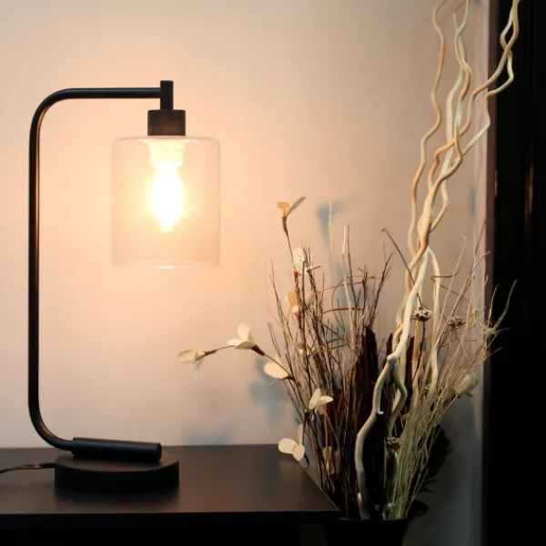 Table Lamps-Kirkland's Home Industrial Black Iron Desk Lamp Clear