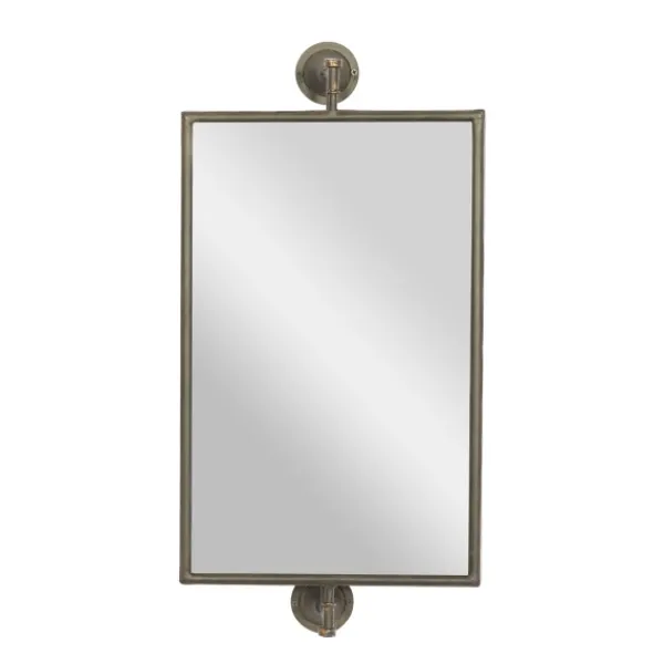 Decorative Mirrors-Kirkland's Home Industrial Distressed Iron Mount Mirror Gray