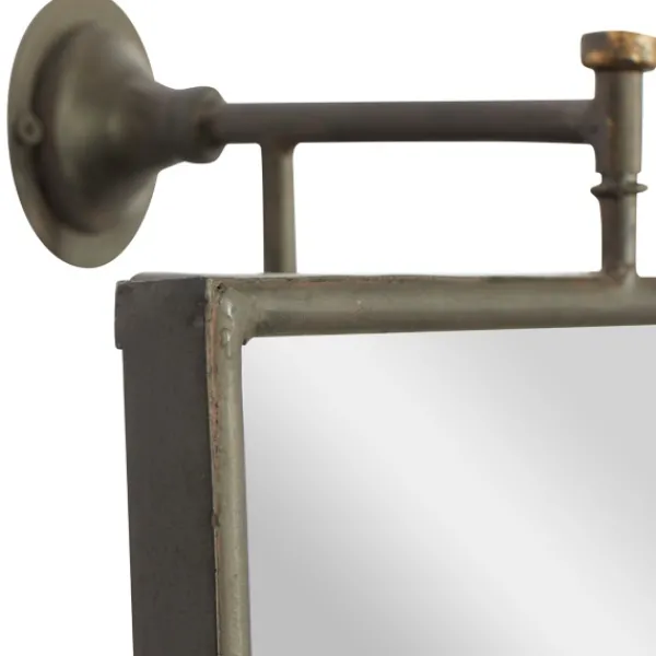 Decorative Mirrors-Kirkland's Home Industrial Distressed Iron Mount Mirror Gray