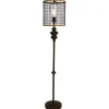 Floor Lamps-Kirkland's Home Industrial Edison Bulb Metal Mesh Shade Floor Lamp Black
