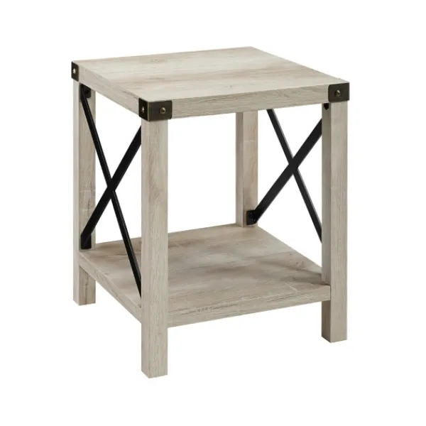 Accent & End Tables-Kirkland's Home Industrial X-Frame Accent Table White