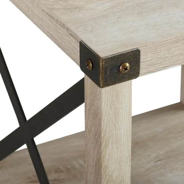 Accent & End Tables-Kirkland's Home Industrial X-Frame Accent Table White