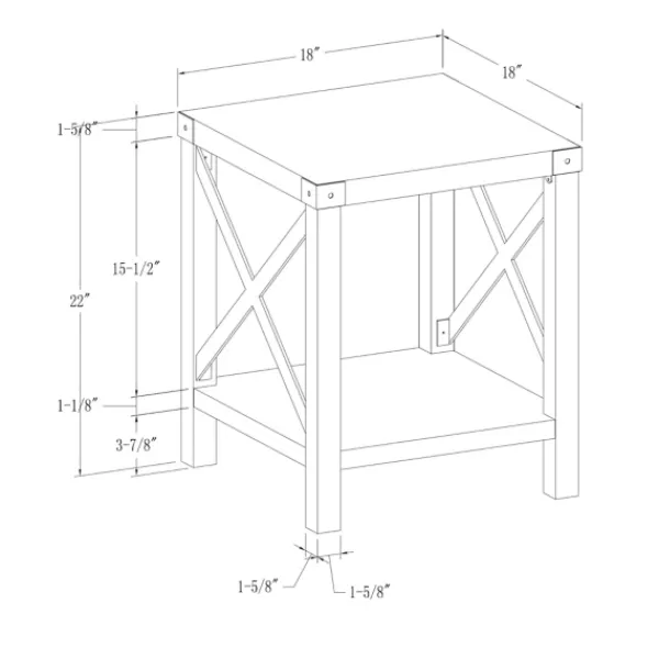 Accent & End Tables-Kirkland's Home Industrial X-Frame Accent Table White