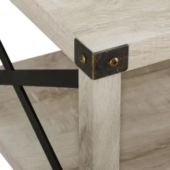 Coffee Tables-Kirkland's Home Industrial X-Frame Coffee Table White