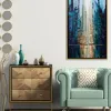 Framed Art-Kirkland's Home Infinite Reflection Abstract Canvas Framed Art Gold/Black/Blue