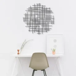 Wall Plaques-Kirkland's Home Inigo Abstract Linear Ii Wall Plaque Black