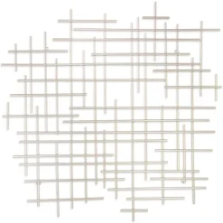 Wall Plaques-Kirkland's Home Inigo Abstract Linear Wall Plaque Silver