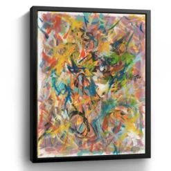 Framed Art-Kirkland's Home Inside Out No. 2 Framed Giclee Canvas Art Print Yellow/Blue/Multi