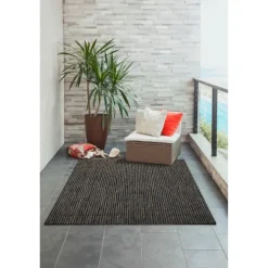 Outdoor Rugs-Kirkland's Home Intertwine Indoor/Outdoor Area Rug, 7X9 Black