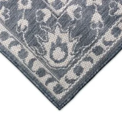 Outdoor Rugs-Kirkland's Home Irene Blue Daffodil Outdoor Area Rug, 7X9 Blue/White