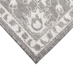 Outdoor Rugs-Kirkland's Home Irene Gray Daffodil Outdoor Area Rug, 6X9 Gray/White