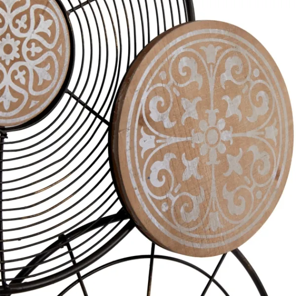 Wall Plaques-Kirkland's Home Iron And Wood Layered Plates Wall Plaque Black