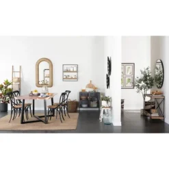 Cabinets & Sideboards-Kirkland's Home Iron X-Panel Cabinet Black
