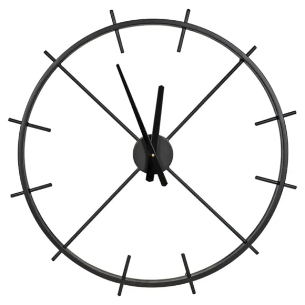 Clocks-Kirkland's Home Isaac Black Modern Wall Clock