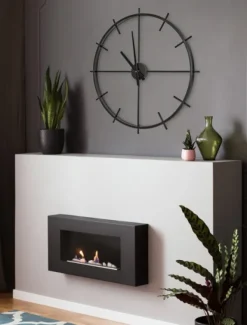 Clocks-Kirkland's Home Isaac Black Modern Wall Clock