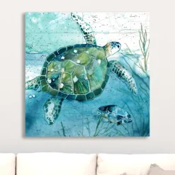 Canvas Art-Kirkland's Home Island Swim I Giclee Canvas Art Print Blue/Green