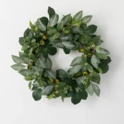 Wreaths-Kirkland's Home Israeli Ruscus Pods Wreath Green