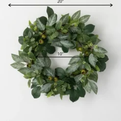 Wreaths-Kirkland's Home Israeli Ruscus Pods Wreath Green