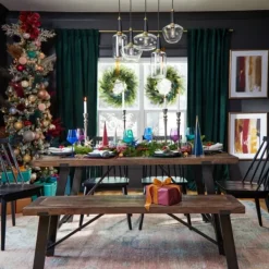 Dining Chairs-Kirkland's Home Ivan Wood And Metal Dining Bench Brown