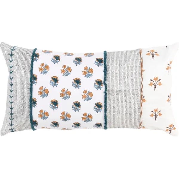 Pillows-Kirkland's Home Ivory & Multicolor Botanical Lumbar Pillow Ivory/Multi