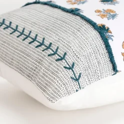 Pillows-Kirkland's Home Ivory & Multicolor Botanical Lumbar Pillow Ivory/Multi