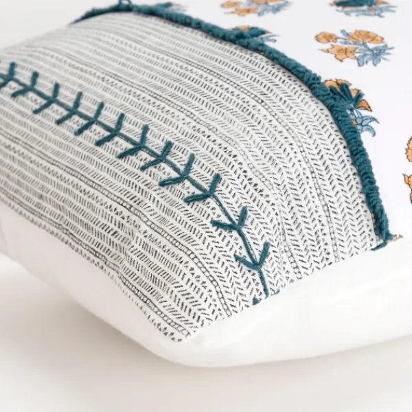 Pillows-Kirkland's Home Ivory & Multicolor Botanical Lumbar Pillow Ivory/Multi
