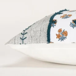 Pillows-Kirkland's Home Ivory & Multicolor Botanical Lumbar Pillow Ivory/Multi
