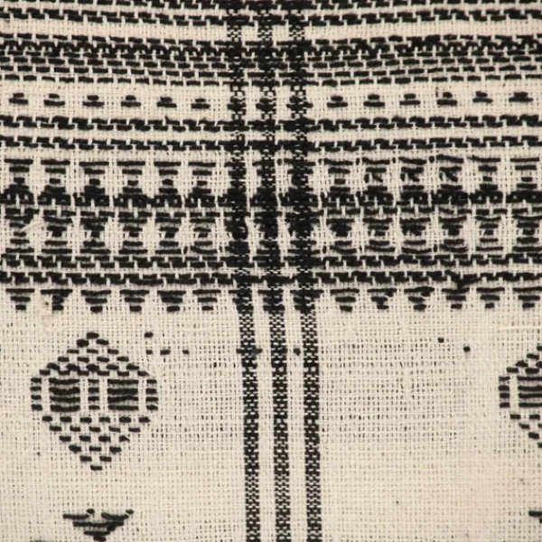 Pillows-Kirkland's Home Ivory And Black Boho Stripes Lumbar Pillow Ivory/Black