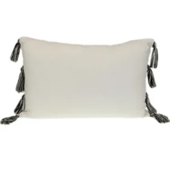 Pillows-Kirkland's Home Ivory And Black Boho Stripes Lumbar Pillow Ivory/Black
