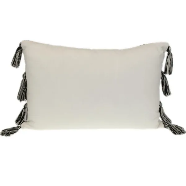 Pillows-Kirkland's Home Ivory And Black Boho Stripes Lumbar Pillow Ivory/Black