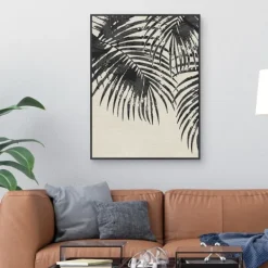Canvas Art-Kirkland's Home Ivory And Black Palms Canvas Art Print Black/Tan