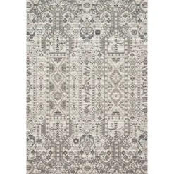 Outdoor Rugs-Kirkland's Home Ivory And Gray Column Outdoor Area Rug, 5X7 Ivory/Gray