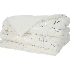 Blankets & Throws-Kirkland's Home Ivory And Silver Metallic Branches Throw Silver/Ivory