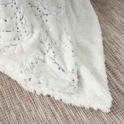 Blankets & Throws-Kirkland's Home Ivory And Silver Metallic Branches Throw Silver/Ivory
