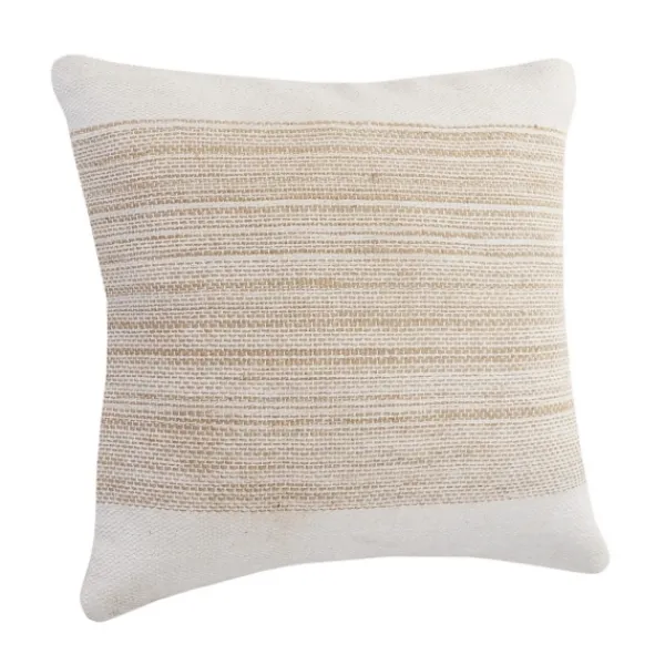 Pillows-Kirkland's Home Ivory Border Natural Close Woven Jute Pillow Ivory/Tan