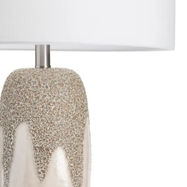 Table Lamps-Kirkland's Home Ivory Ceramic Textured Base Table Lamp White