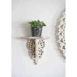 Shelves-Kirkland's Home Ivory Distressed Carved 2-Pc. Wall Shelf Set