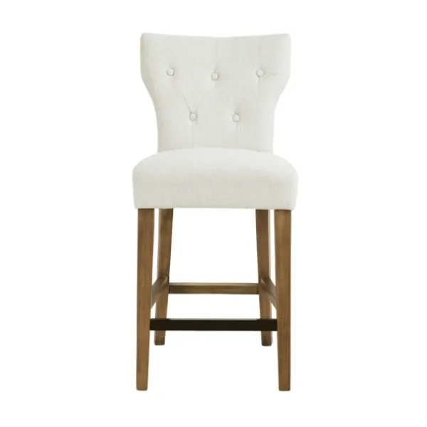 Bar Stools & Counter Height Stools-Kirkland's Home Ivory Harrison Tufted Counter Stool White
