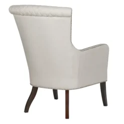 Accent Chairs-Kirkland's Home Ivory Lanea Quilted Accent Chair With Silver Studs White