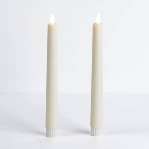 Candles-Kirkland's Home Ivory Led Soft Flame Taper Candles, Set Of 2 White