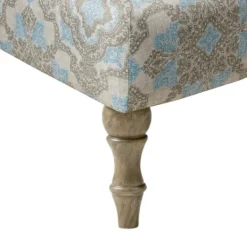 Accent Chairs-Kirkland's Home Ivory Medallion Wide Frame Slipper Accent Chair White/Blue/Brown